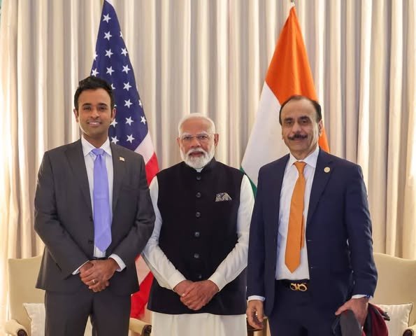 वॉशिंगटन डीसी में PM मोदी की विवेक रामास्वामी और उनके ससुर से मुलाकात, इनोवेशन और संस्कृति पर हुई चर्चा